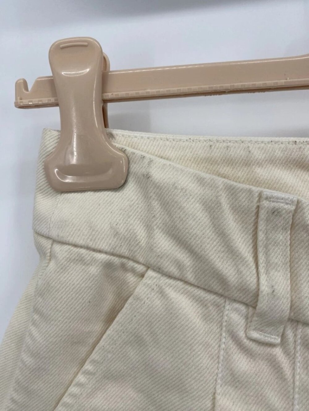 Sezane Women's Wallace Shorts Ecru Size US 6 High-Waisted Stitched Pleats Flared - Picture 12 of 14
